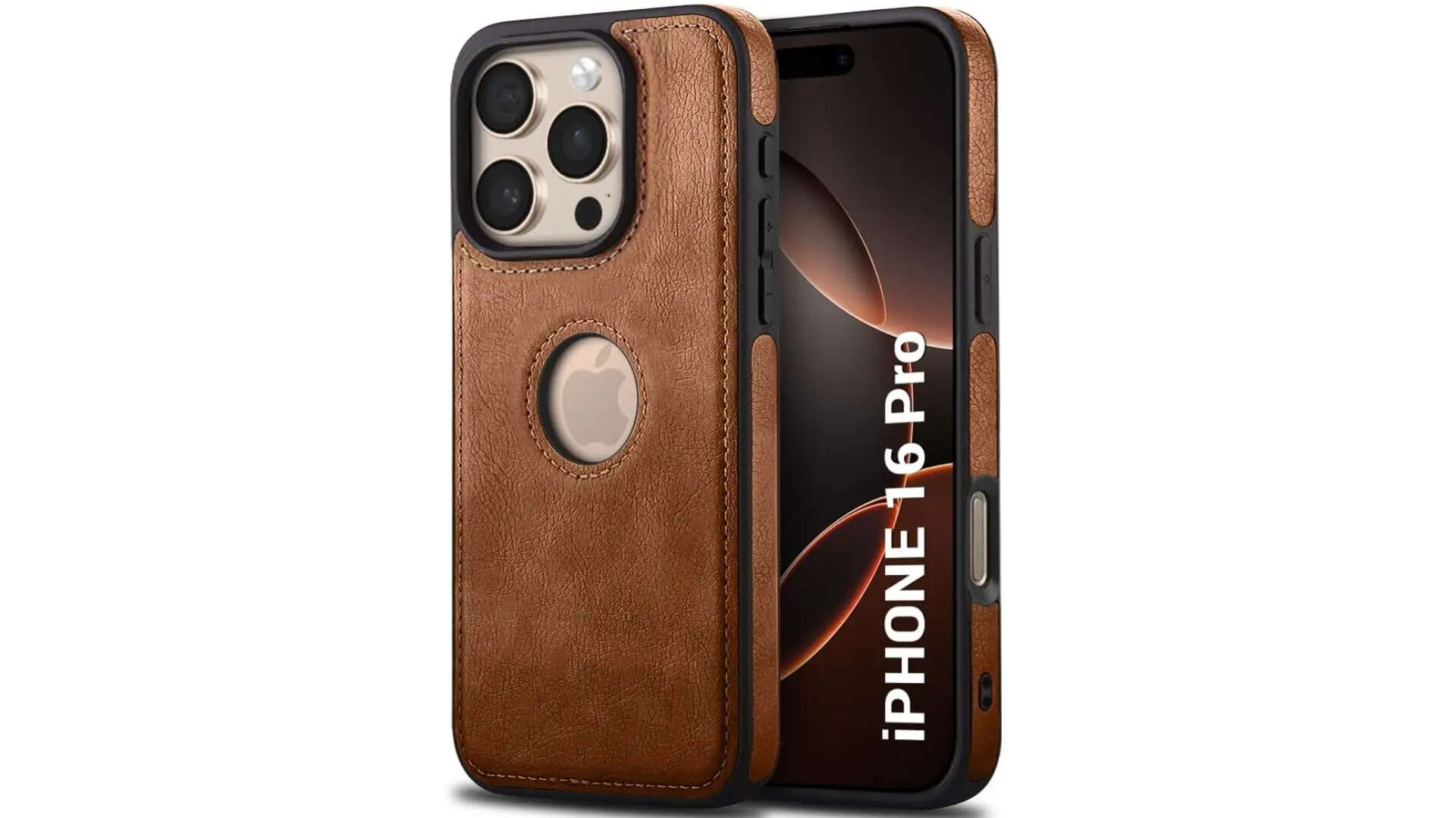 TheGiftKart Genuine Leather Finish Back Cover Case for iPhone 16 Pro