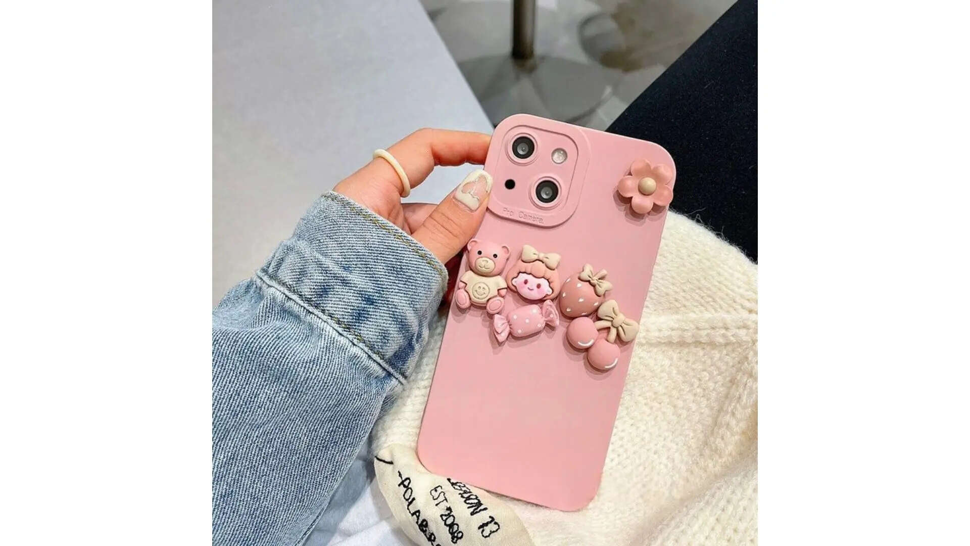 Girls Simple and Cute 3D Cartoon Soft Rubber Flexible Silicone Back Cover