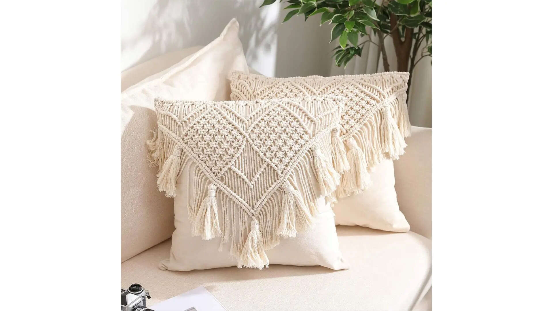 Boho Decor Pick Kaahira Handmade Cotton Macrame Cushion Pillow Cover