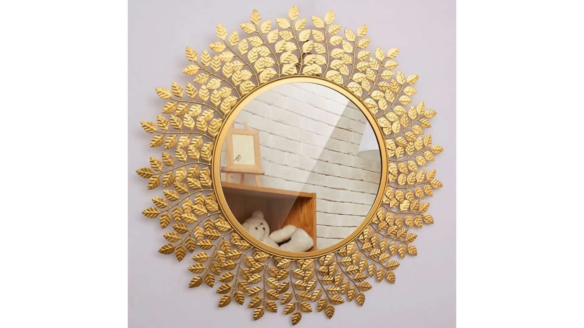 Furnish Craft Rust Proof Leaf Wall Mirror