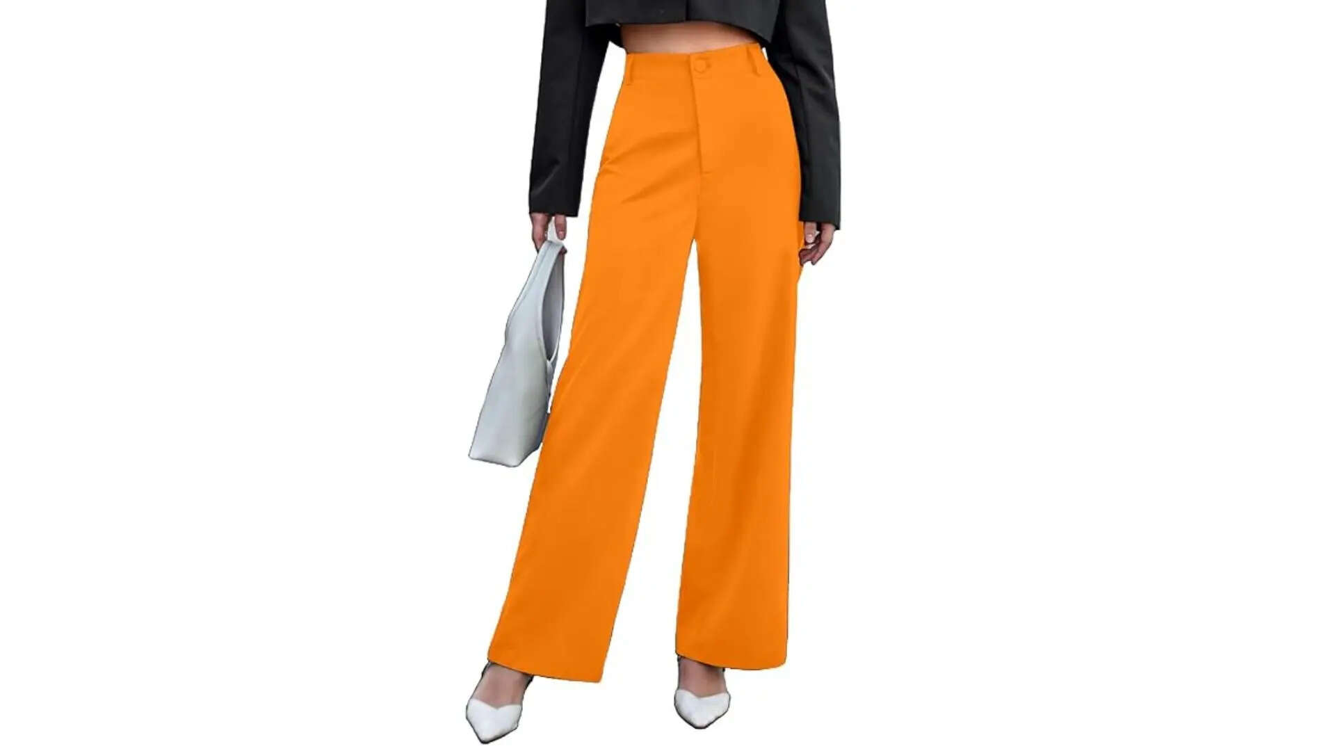 Bright Orange Wide-Leg Pants