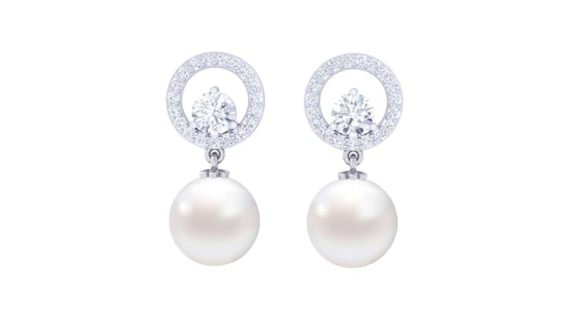 Clara 925 Sterling Silver Swiss Zirconia Pearl Earrings