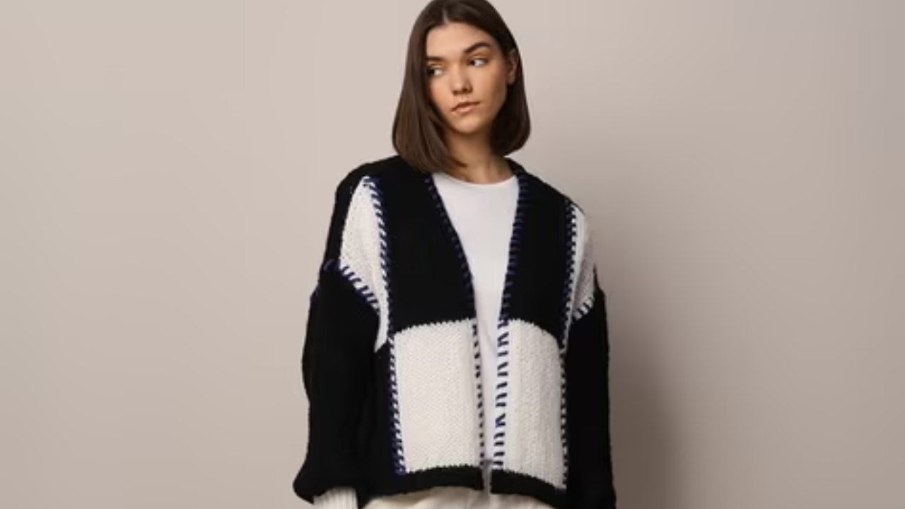 ONLY Women Colourblock Regular Fit Cardigan