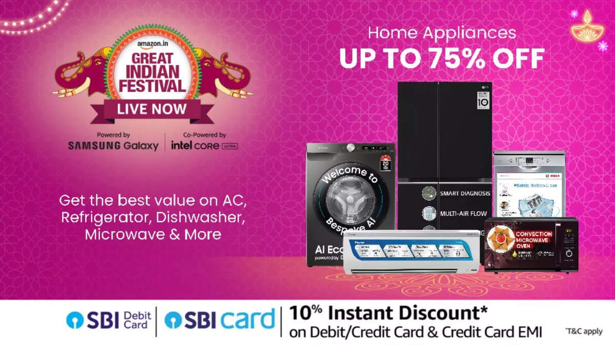 Amazon Great Indian Festival Sale 2024 LIVE NOW: Get Up to 75% Off on AC, Refrigerator, Washing Machine, and More