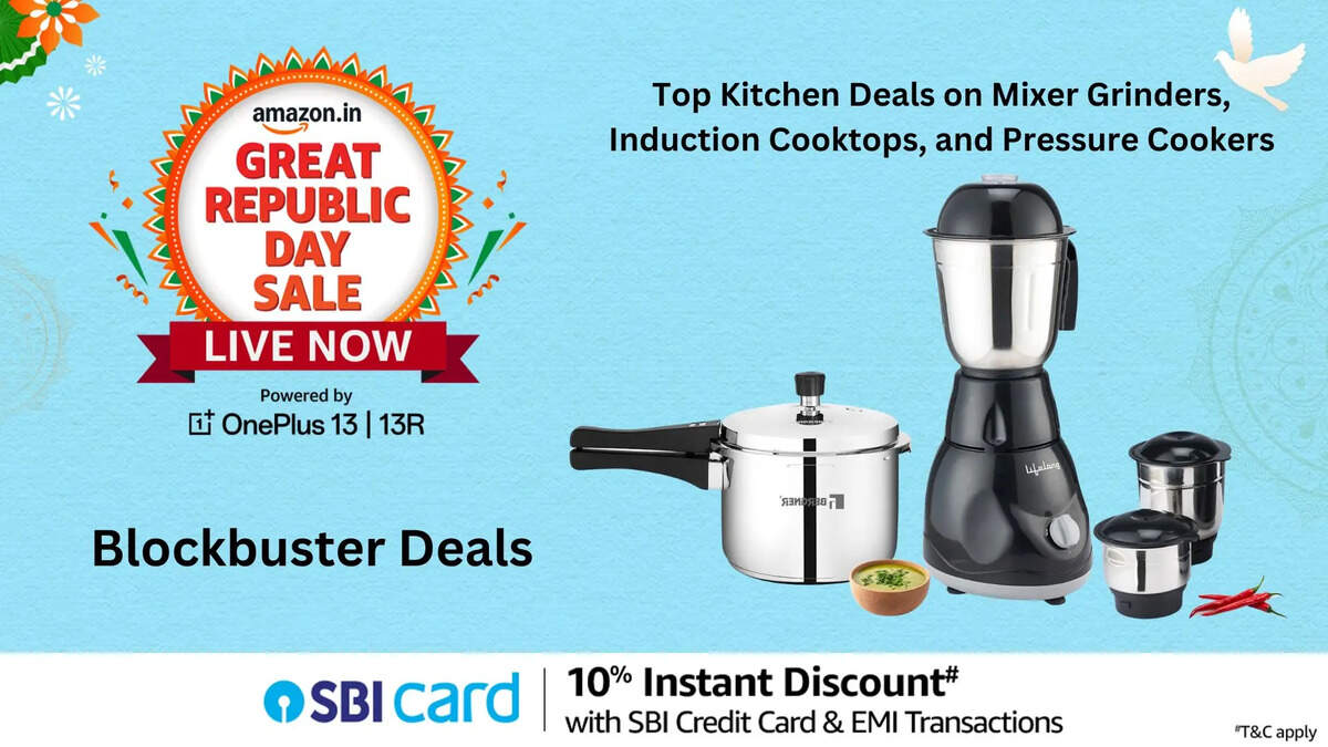 Amazon Great Republic Day Sale 2025: Top Kitchen Deals on Mixer Grinders, Induction Cooktops, and Pressure Cookers